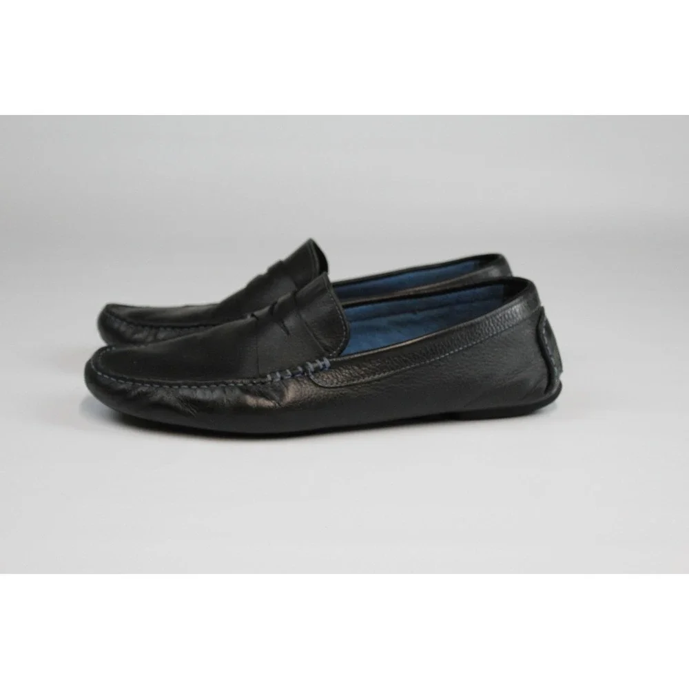 Donald J Pliner Men Vinnietc Leather Penny Loafer Driving Shoes Black Size 11